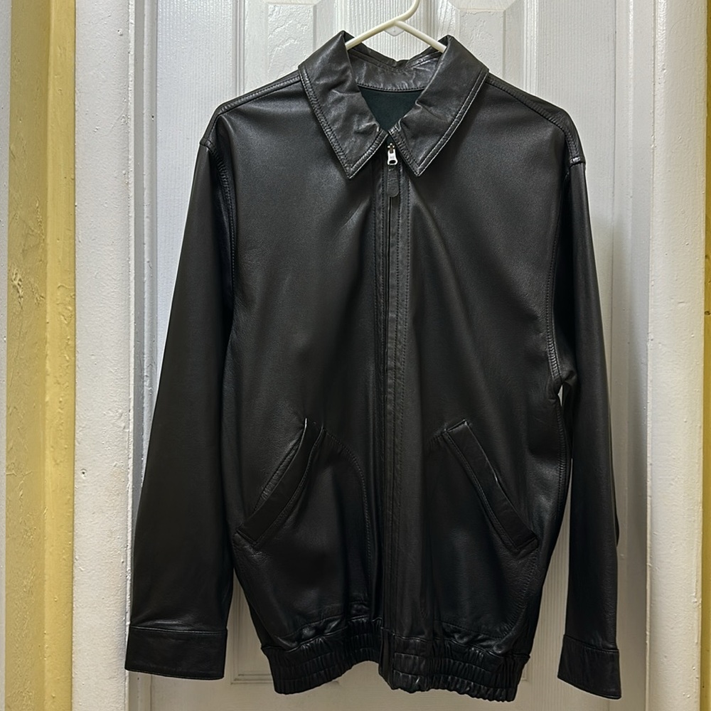 MISSANI LE COLLEZIONI Lambskin and Suede
Leather Reversible Lightweight Jacket S